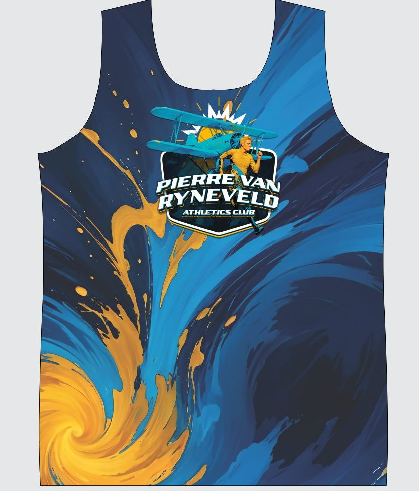 PVRAC athletics club vest, front